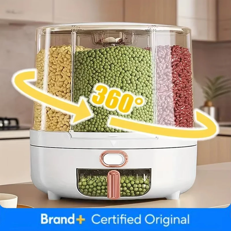Food Storage Pantry - 6-komorowy 360 ° Obrotowy, szczelny pojemnik