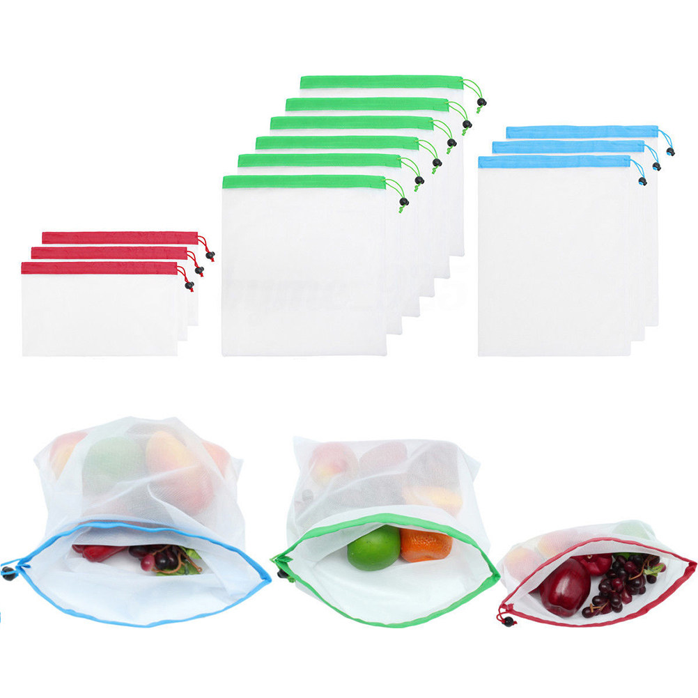 Produce Bag Reusable Mesh - 5 sztuk wielorazowych siatkowych toreb na