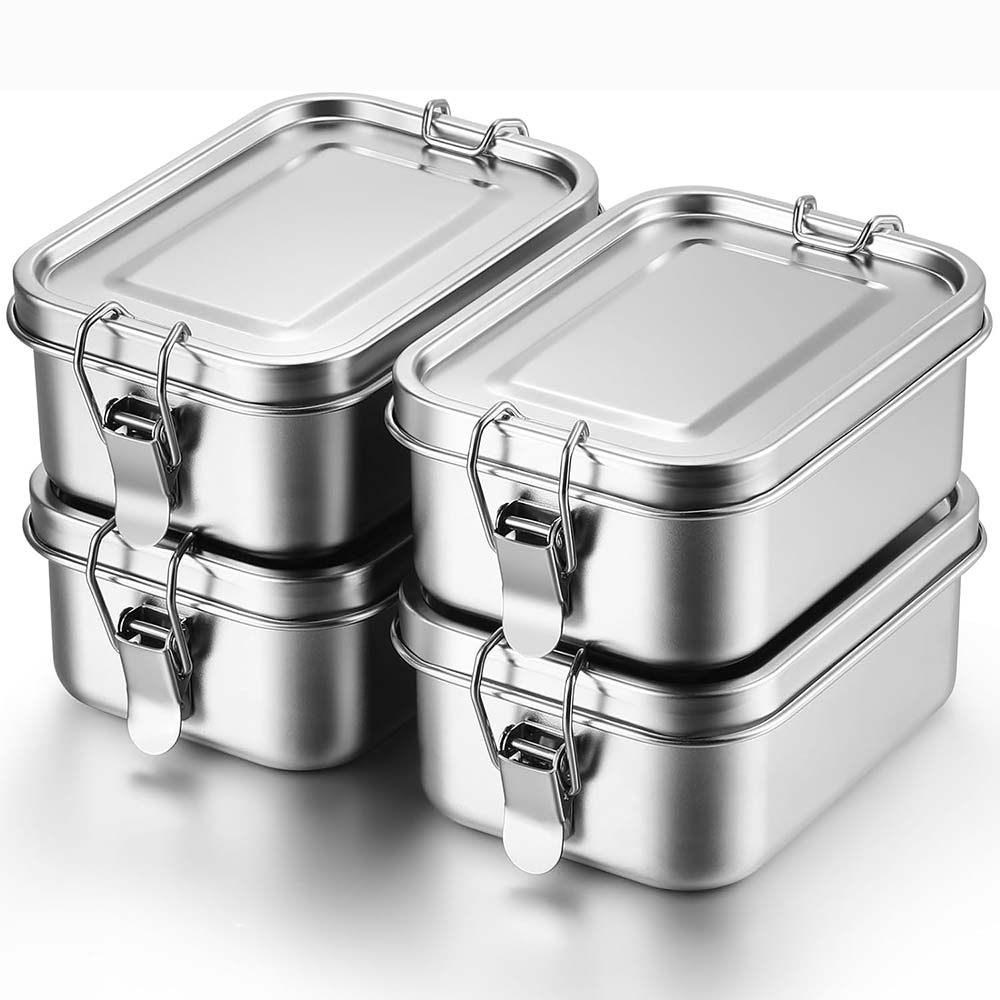 4 szt. Pudełko Bento ze stali  – Food Storage With Lock recenzja i cena