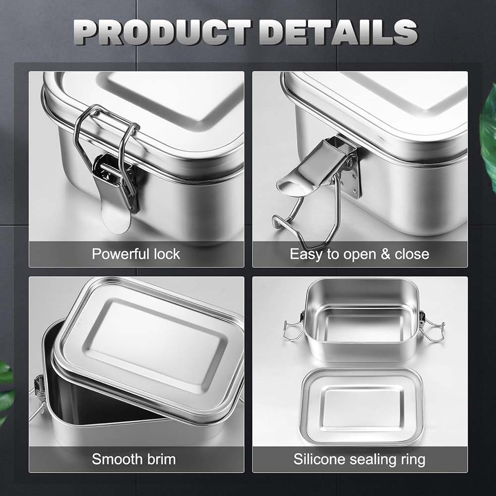 4 szt. Pudełko Bento ze stali  – Food Storage With Lock recenzja i cena