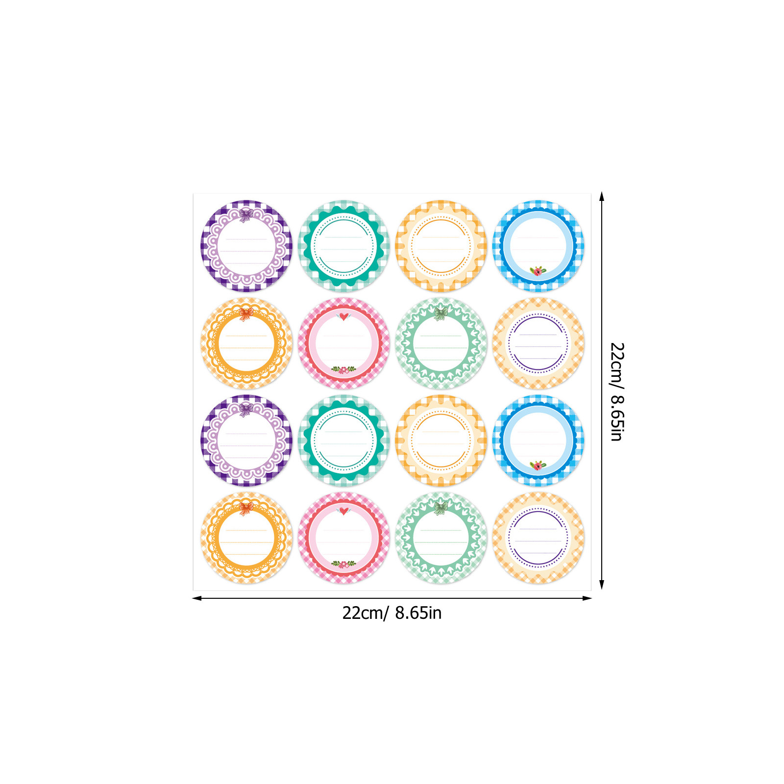 20 arkuszy kolorowych okrągłyc – Food Storage Jar Labels recenzja i cena