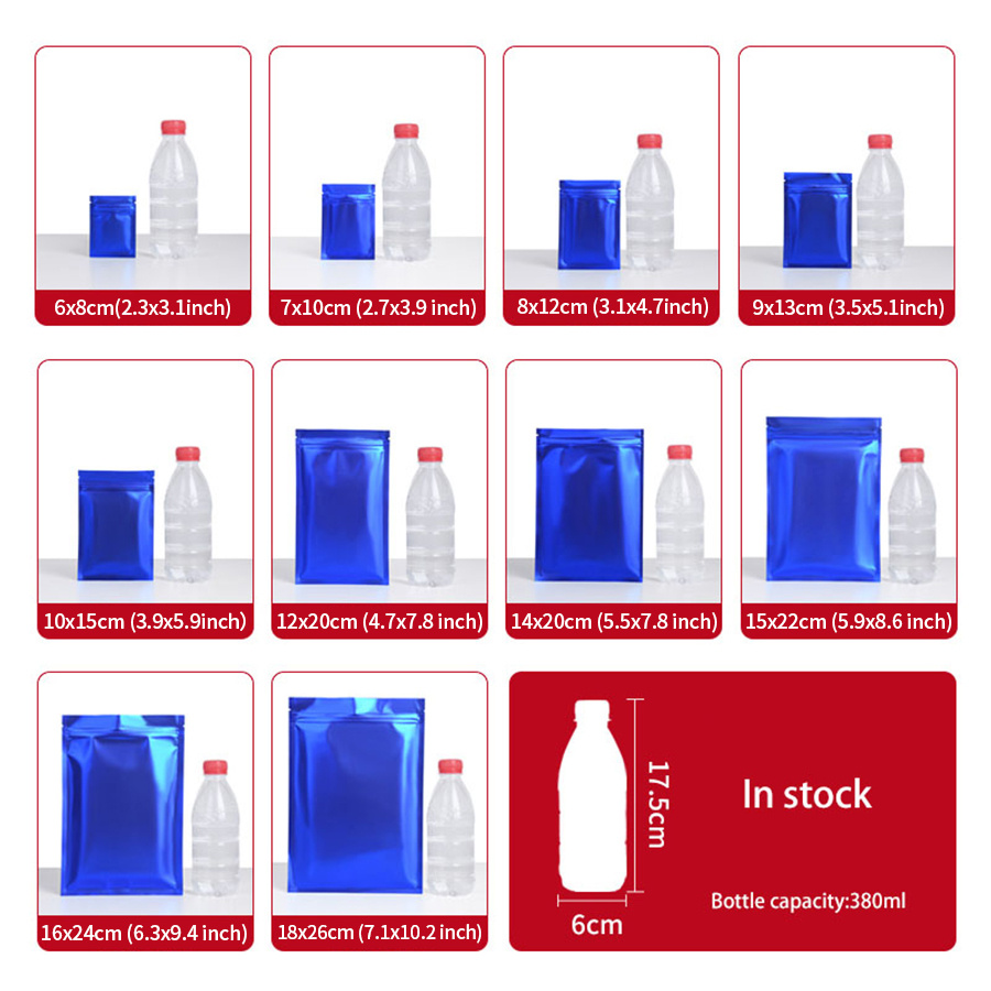 100 szt. Matowych niebieskich  – Food Storage Bag recenzja i cena