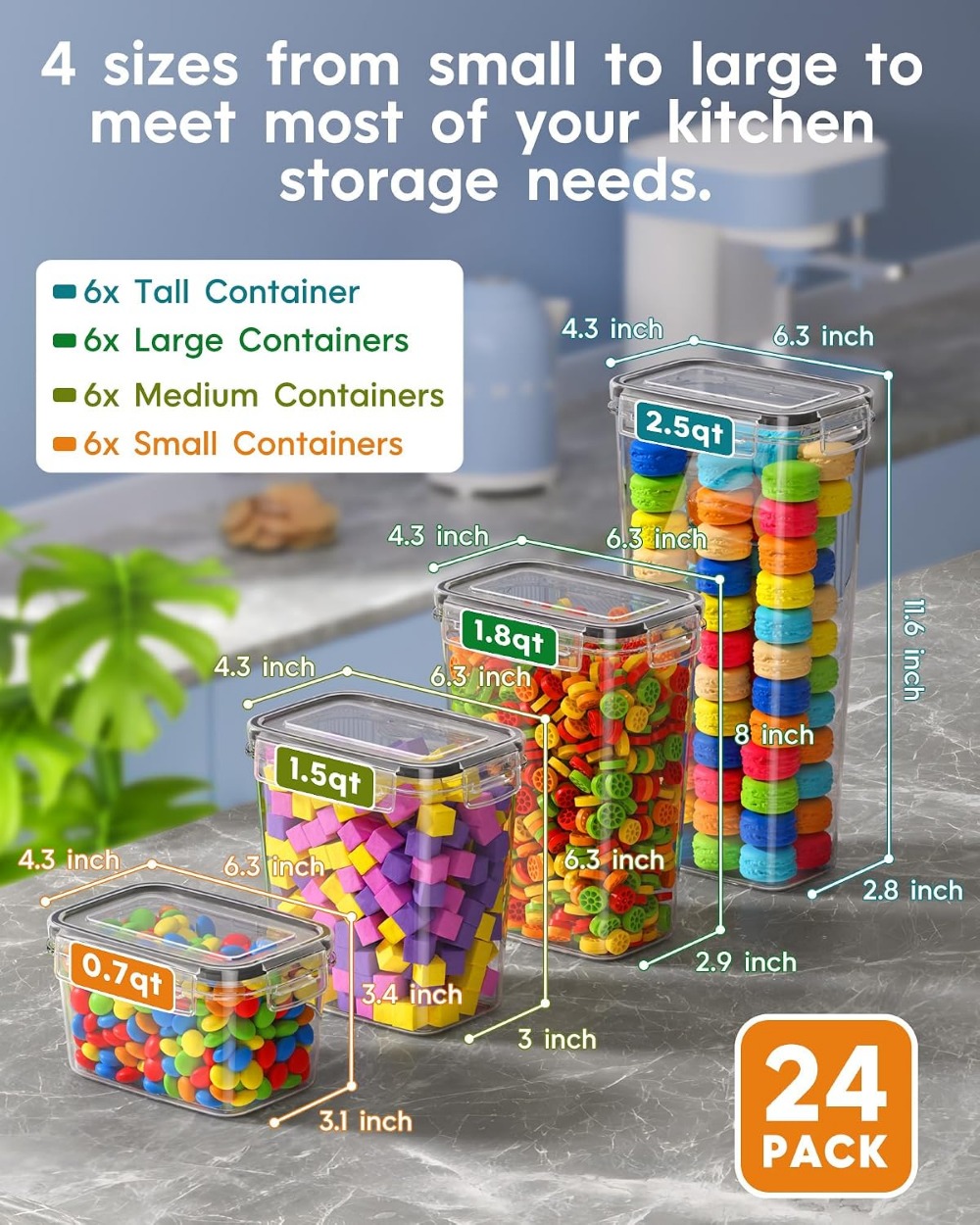 24 szt. Hermetyczne pojemniki  – Food Storage Canister recenzja i cena